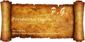 Porubszky Gyula névjegykártya