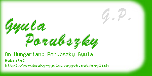 gyula porubszky business card